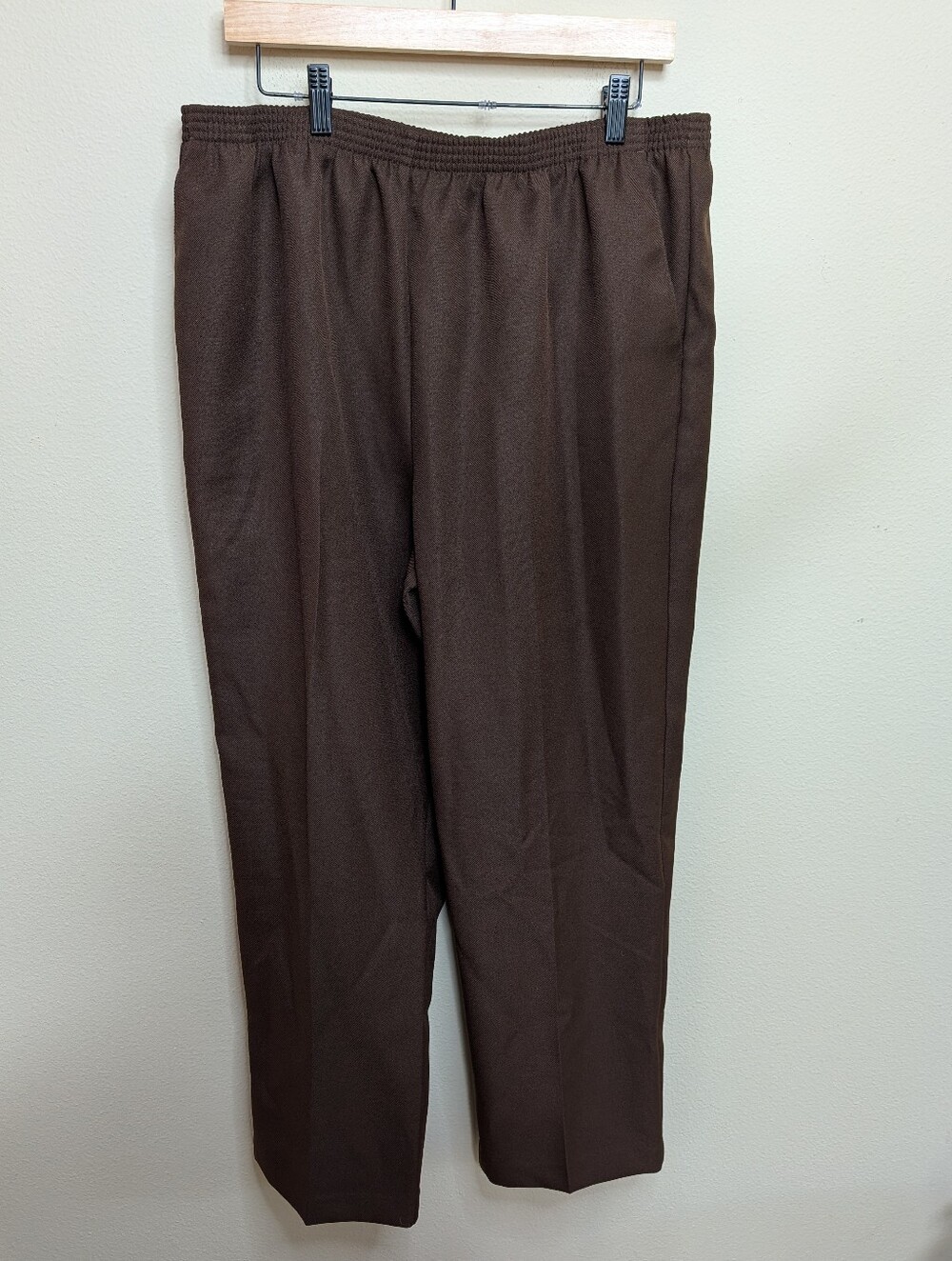 NWT Alfred Dunner Classics Elastic Waist Pull-On Pants in‎ Brown | Size 18